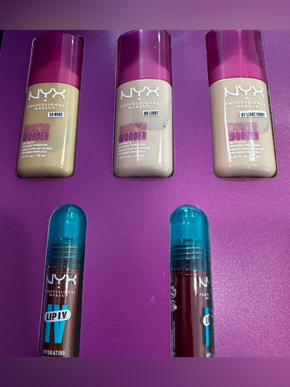 NYX Makeup Box with Pink Logo on Purple Background whole set - Picture 8 of 9